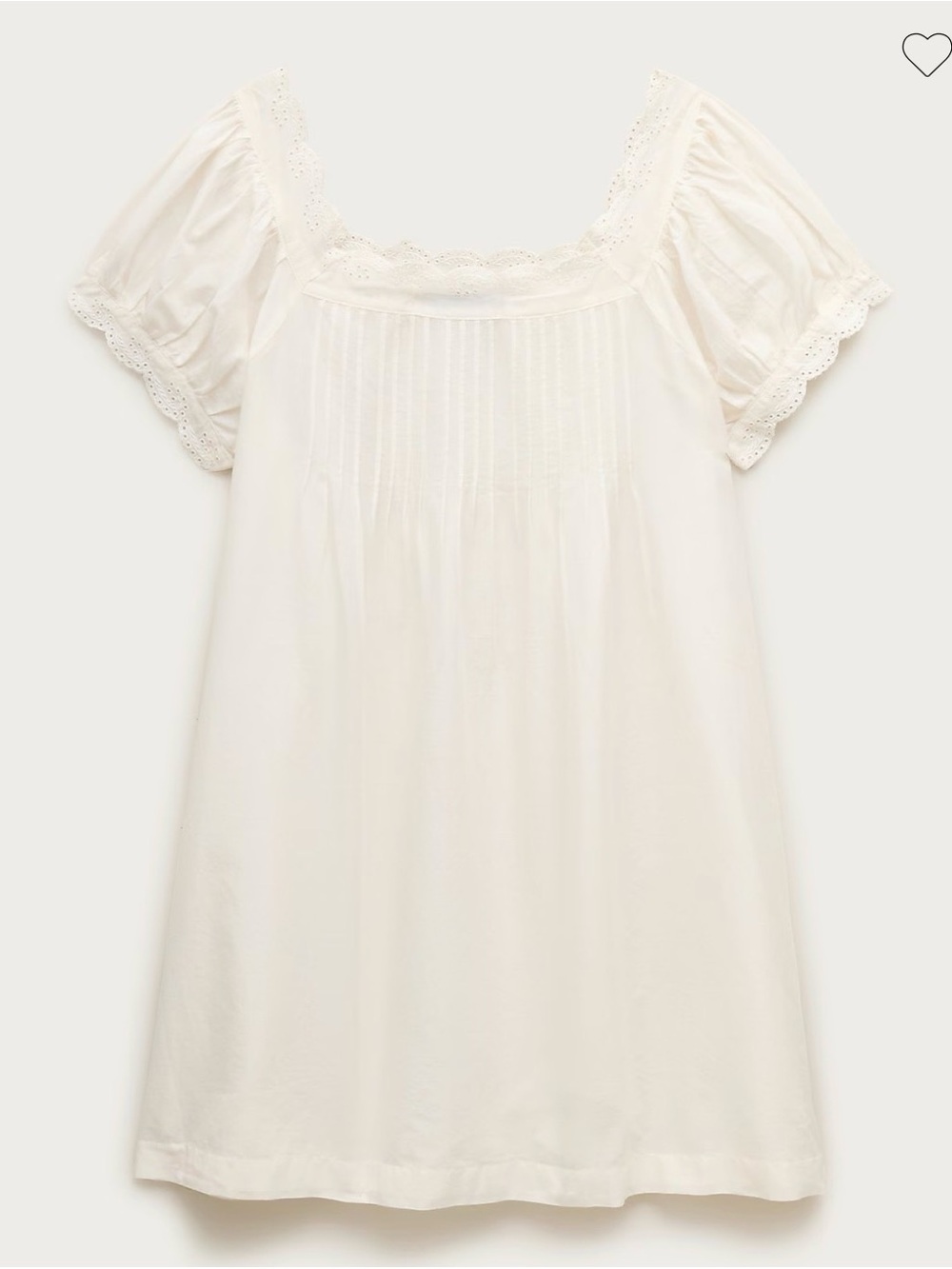 J.Crew Cotton Voile Scallop-Trim Babydoll Dress Ivory NWT Large